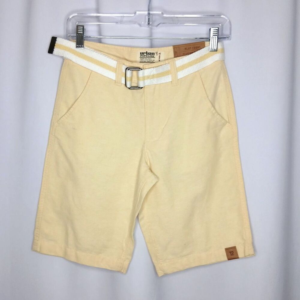 Urban Pipeline Bermuda Shorts Long Chino with Belt Pockets NWT Youth Girls 12